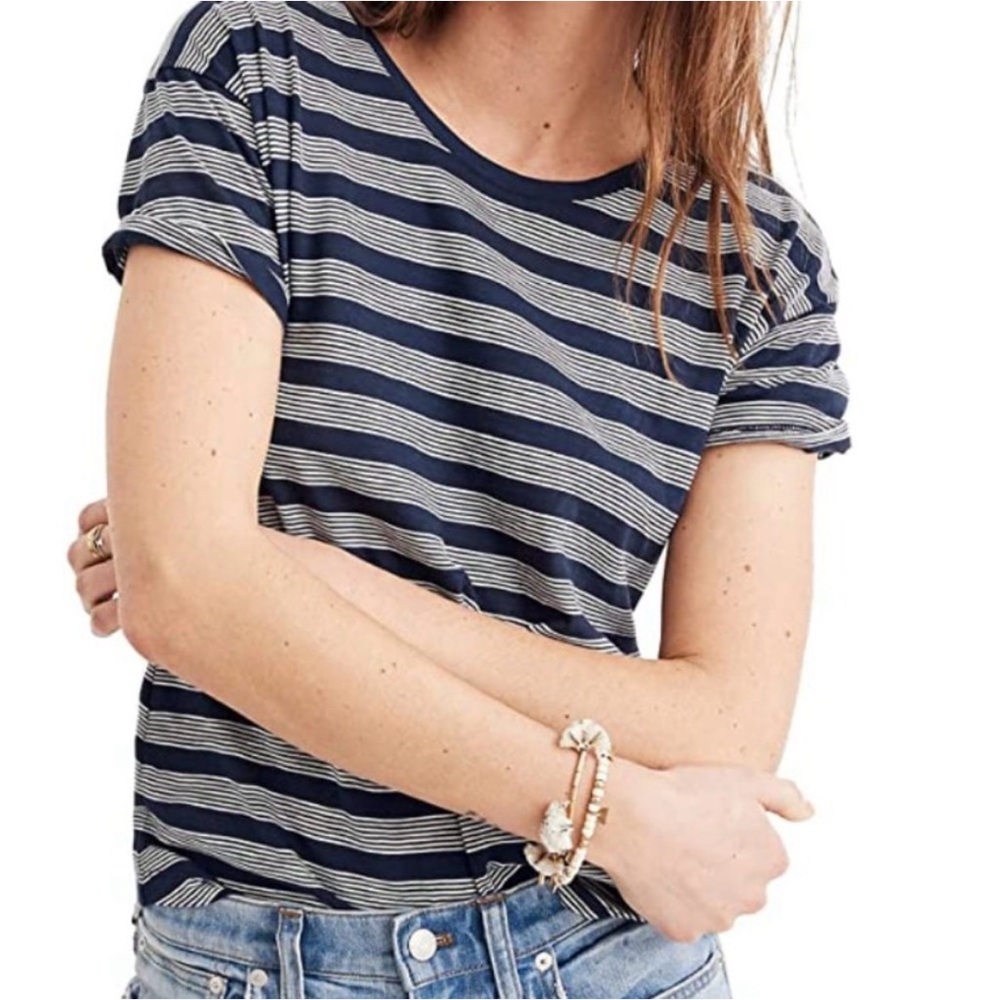 Madewell Lori Whisper Crew Neck Stripe T Shirt XS